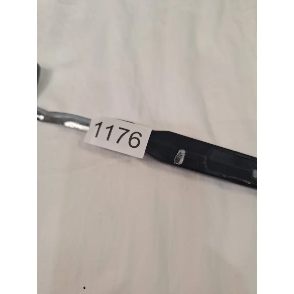 Vintage Stainless Steel Spatula Japan Wheat Cutout Black Handle Offset Turner